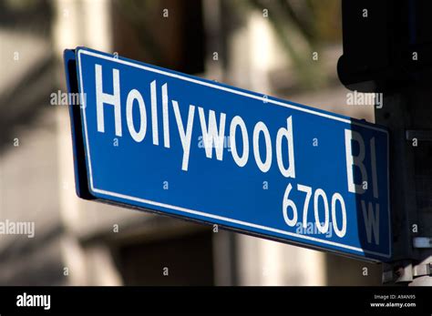 Hollywood Blvd street sign Hollywood CA Stock Photo - Alamy