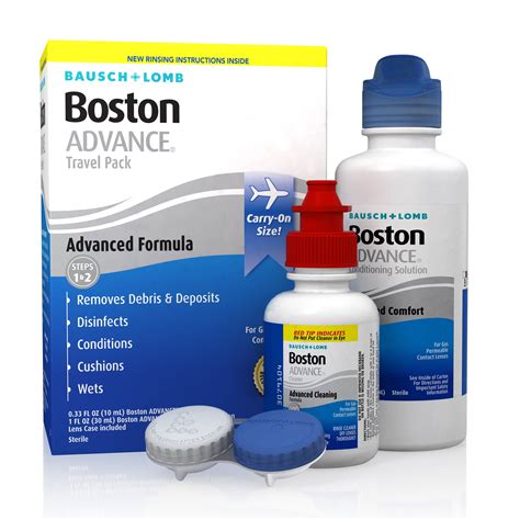 Bausch + Lomb Boston ADVANCE Travel Care Kit – Cleaning and Comfort for ...