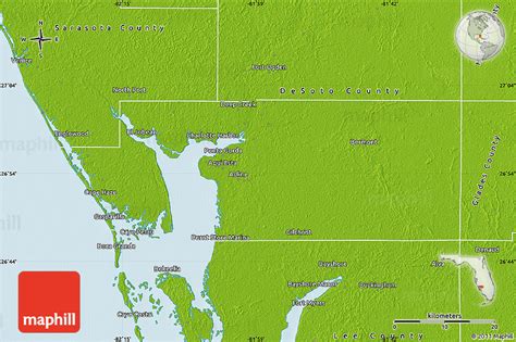 Physical Map Of Charlotte County | Maps Of Florida