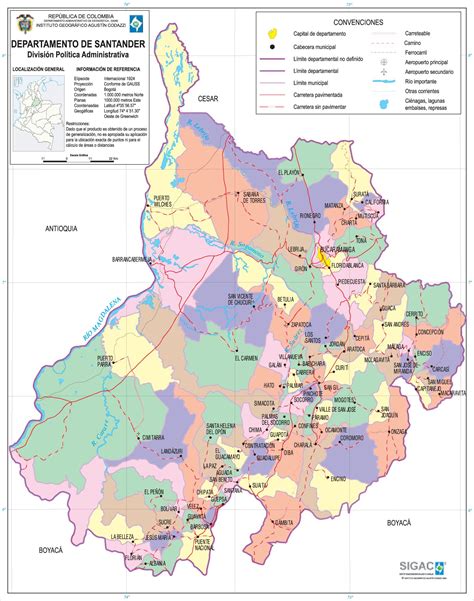 Santander Colombia Map