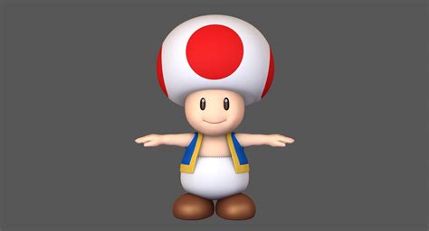 3D toad toadstool mushroom super mario - TurboSquid 1408203