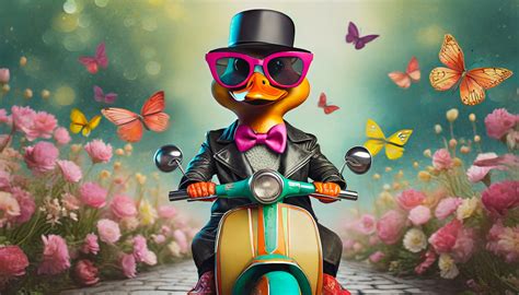 Cartoon, Illustration, Duck, Scooter Free Stock Photo - Public Domain ...