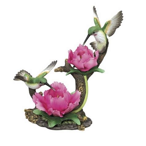 Hummingbirds with Peonies | Animal statues, Beautiful birds, Bird statues