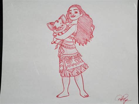 Disney Moana Pua Drawing-sketch-animation-signed - Etsy