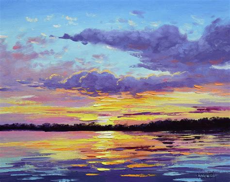 Sunset reflections Painting by Graham Gercken - Fine Art America