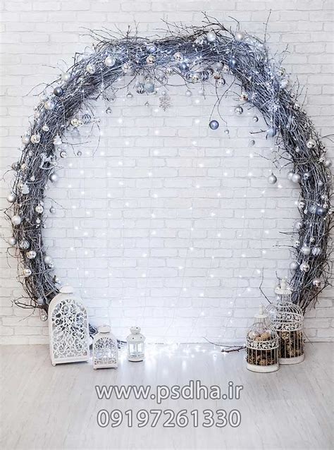 بک گراند دکور آتلیه | Photo backdrop christmas, Christmas branches ...