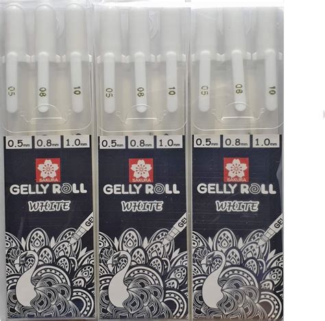 Sakura Gelly - Bolígrafos de tinta de gel, color blanco, 1 caja de 12 ...