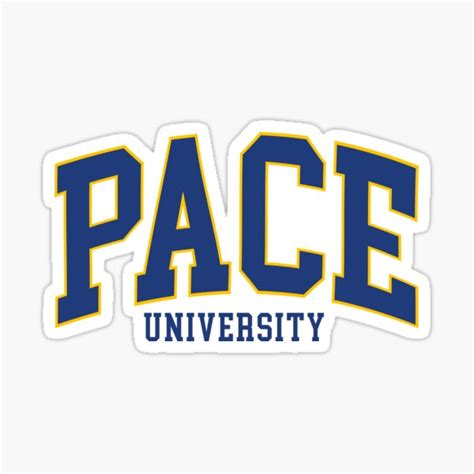 "pace - college font curved" Sticker for Sale by scollegestuff | Redbubble