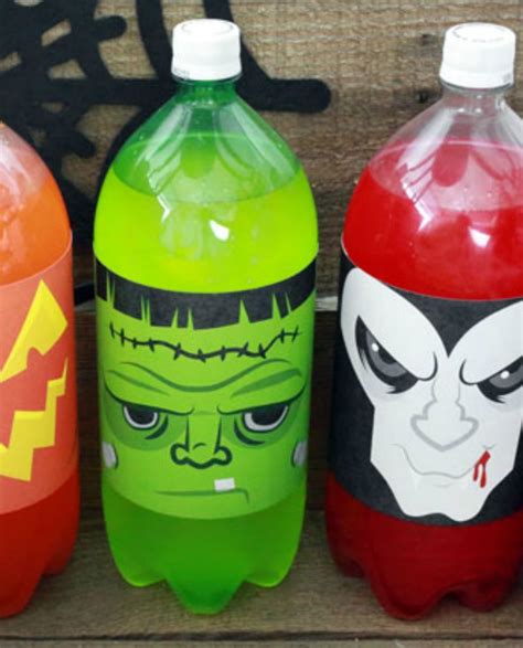 Printable Halloween soda bottle labels - Everyday Dishes | Recipe | Halloween party kids ...