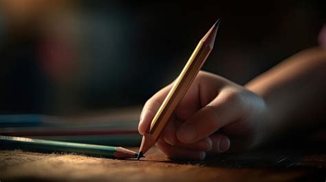 Premium AI Image | Realistic 3D illustration of hand holding pencil realistic