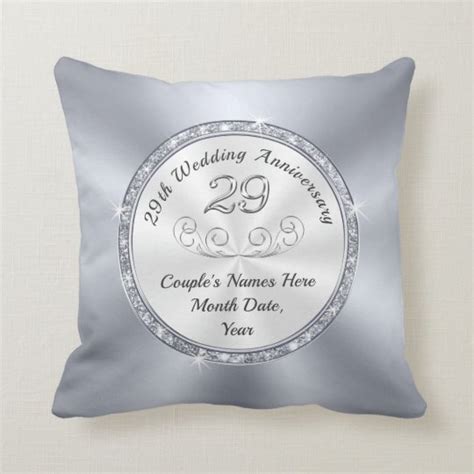 Stunning 29th Anniversary Gift Ideas for Her Throw Pillow | Zazzle.com