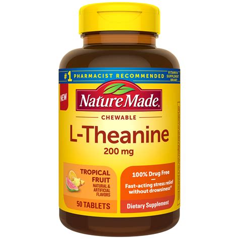 L-Theanine 200 mg Chewable Tablets & Nature Made®