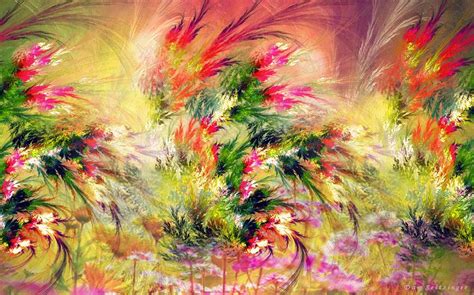 Flower Garden Abstract Digital Art by Dan Seitzinger - Fine Art America