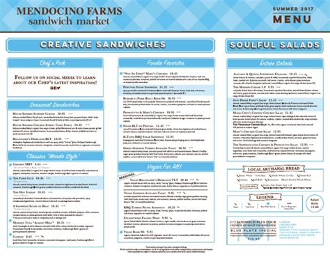 Mendocino Farms Menu | PDF | Pickling | Salad