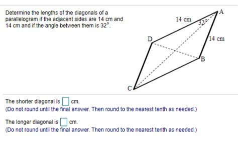 Solved A Determine the lengths of the diagonals of a | Chegg.com