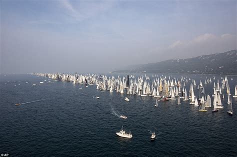 Hundreds of boats compete in the historic Barcolana Regatta | Daily Mail Online