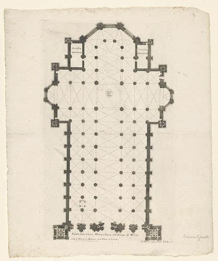 Floor plan of Milan Cathedral free public domain image | Look and Learn