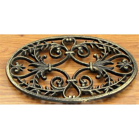 Oval Ornate Cast Iron Trivet - Walmart.com - Walmart.com