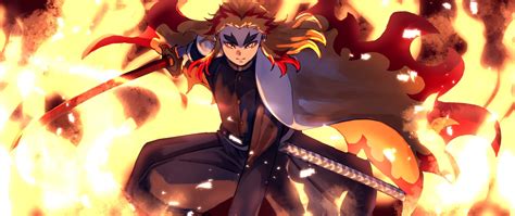 2560x1080 Resolution Kyojuro Rengoku From Demon Slayer 2560x1080 Resolution Wallpaper ...