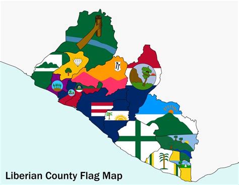 Liberian County Flag Map