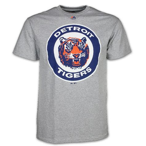 Detroit Tigers Gray Classic Logo Men's T-Shirt - Vintage Detroit Collection