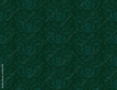 Seamless green vintage wallpaper Stock Vector | Adobe Stock