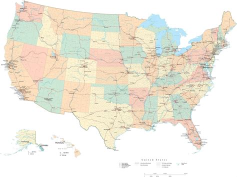 High Resolution Map Of Us States - Printable Map