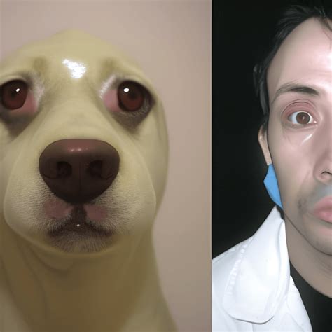 Man After Plastic Surgery with Dog Face · Creative Fabrica