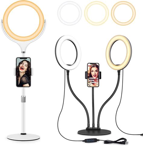 Buy Evershop Desktop Ring Light for Zoom Meetings Dual Selfie Ring Light for Laptop Computer ...