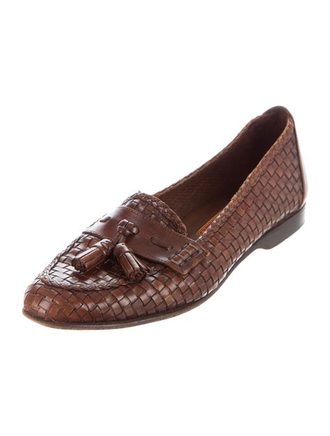 Cole Haan Woven Leather Tassel Loafers - Brown Flats, Shoes - W4920283 | The RealReal