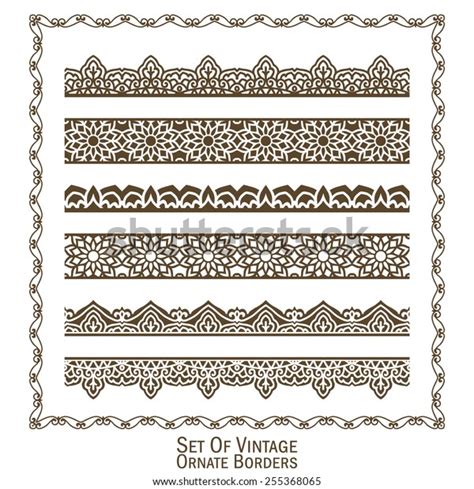 Vector Set Design Elements Ornate Borders Stock Vector (Royalty Free) 255368065 | Shutterstock