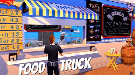 SIMS 4 FOOD TRUCK 🎮RESTAURANT SPEED BUILD // NO CC - YouTube