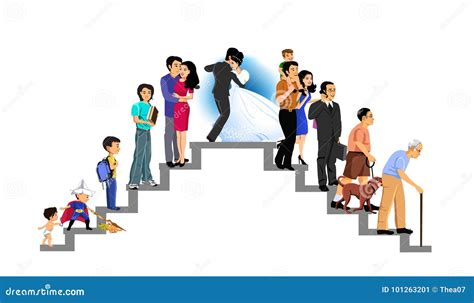 Cartoon Development Stages Of Man Vector Illustration | CartoonDealer ...