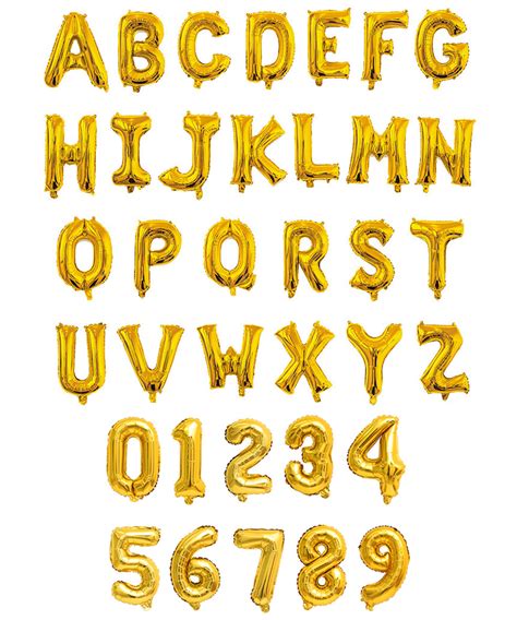 16Inch Letter Balloons Gold Alphabet Number Balloons Foil Mylar Party Wedding Bachelorette ...