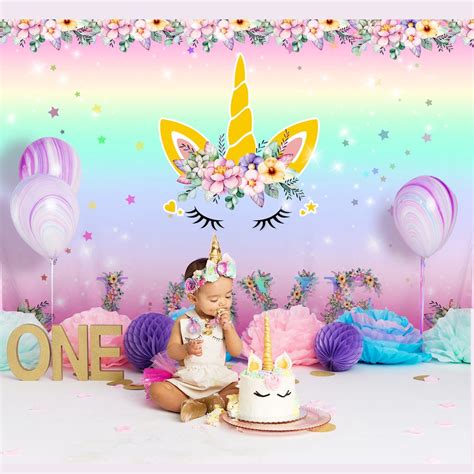 Buy OurWarm Unicorn Party Supplies 7x5 Ft Unicorn Backdrop, Birthday ...