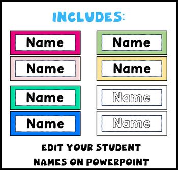 EDITABLE Name Tag Template | Back to School Student Plates and Labels