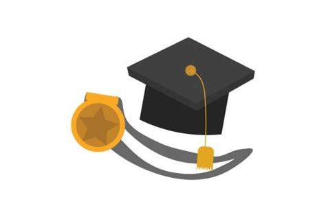 Graduation Cap and Gold Medal Vector Art Graphic by artgreesa ...