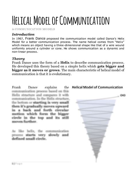 SOLUTION: H3 helical model of communication - Studypool