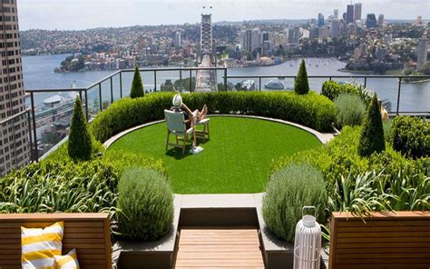 Slope Garden Ideas City Landscape Top View From Rooftop Design With ...