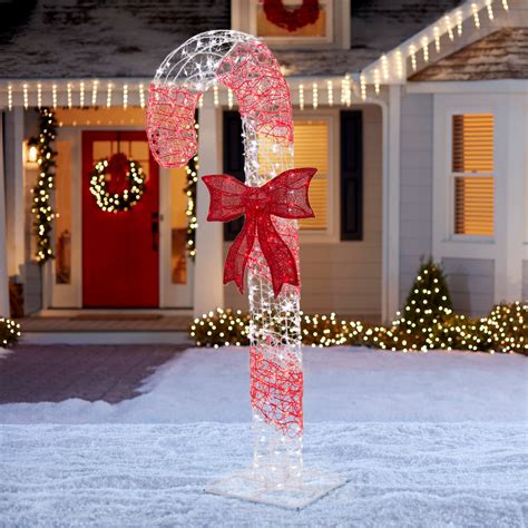 Holiday Living 5 Ft Led Ling Candy Cane Yard Decoration In The Outdoor ...