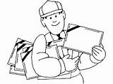 Letter Carrier · Postal Service Worker Coloring Pages And Printable  sketch template