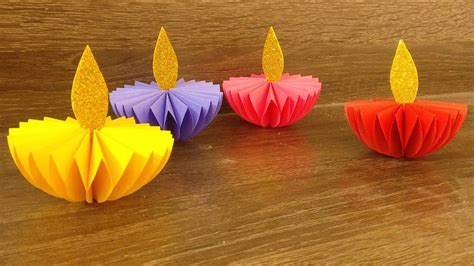 Diya Making With Paper | Paper Diya Decoration | DIY | Diwali Decoration Ideas | paper craft ...