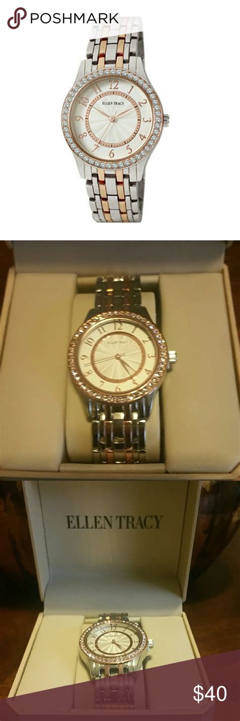 Ellen Tracy Crystal Bezel Bracelet Watch PRODUCT DESCRIPTION Womens ...