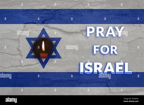 Pray for Israel. Banner for design. Text. Palestine Israel war. Candle ...