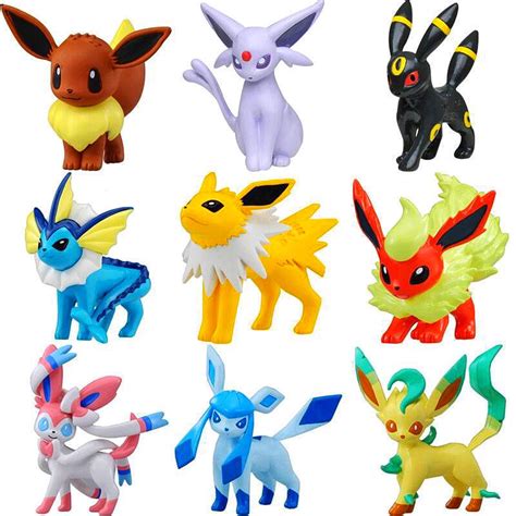 Buy PAPCOOL 9 Styles Eevee Evolution: Sylveon Glaceon Leafeon Eevee Espeon Umbreon Flareon ...