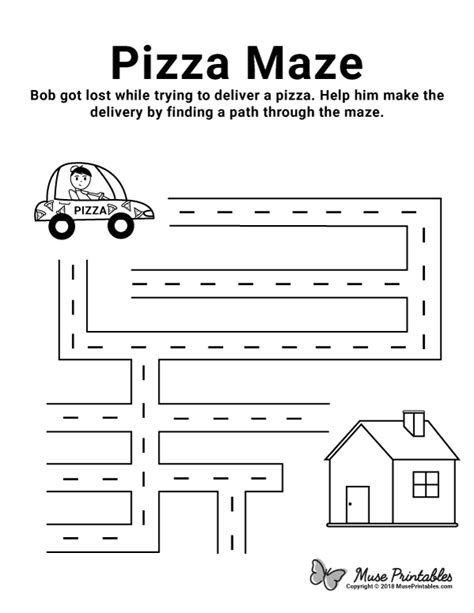 Free Printable Pizza Maze