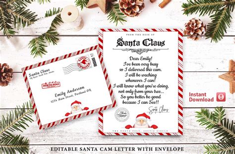 Editable Santa Cam Letter Santa Claus Cam Letter From the | Etsy