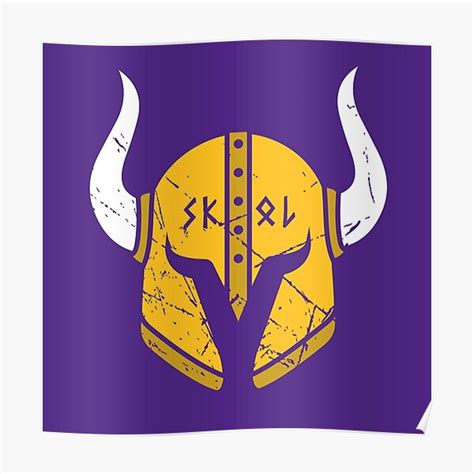 "Minnesota Vikings Skol Helmet" Poster for Sale by originalnickb ...