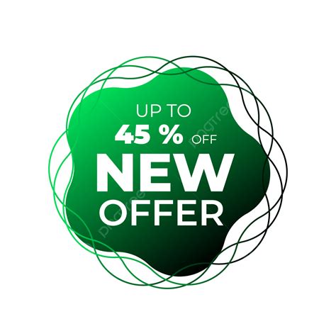 Free Offer Vector Hd Images, Green Gradient New Offer Sticker Design Free Vector And Png, Green ...
