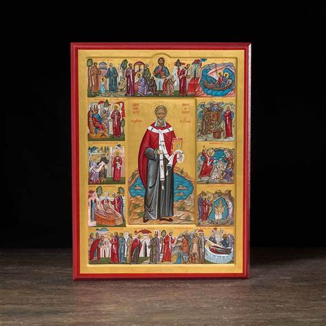 Saint Willibrord with Scenes Icon - S268 | Scene icon, Orthodox icons, Icon